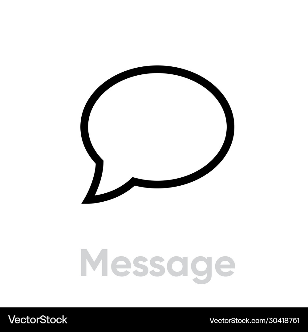 Write message chat icon editable line Royalty Free Vector