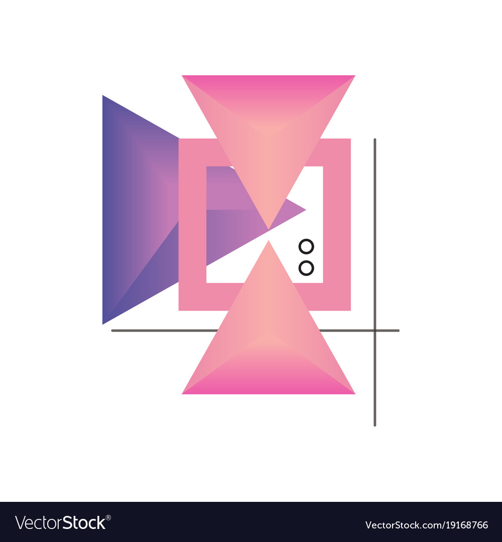 Abstract gradient geometric forms in pink