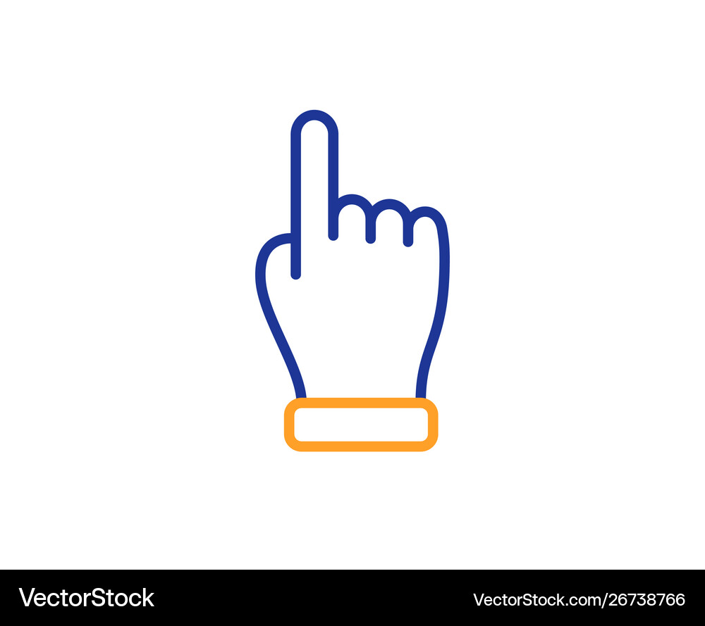 Click hand line icon one finger palm sign Vector Image
