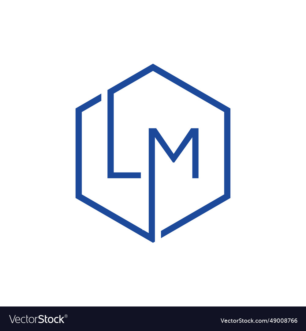 Creative initial letter lm hexagon logo design