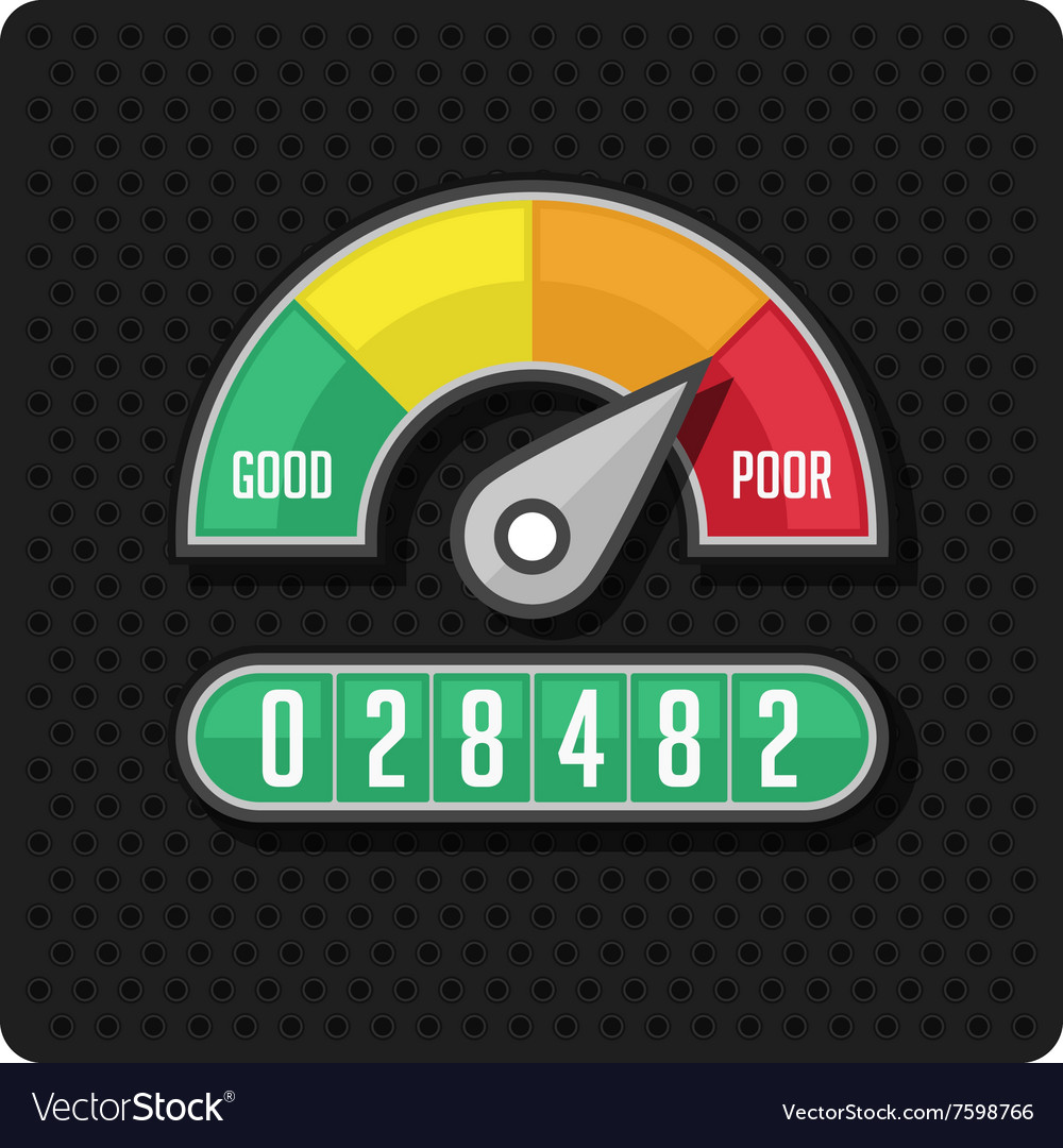 Credit counter with numbers