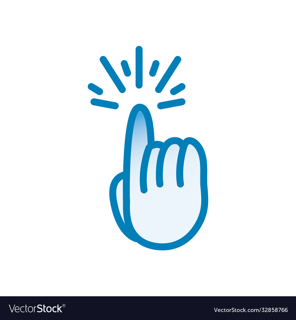 Cursor hand line and gradient style icon vector image Cursor hand line and gradient style icon