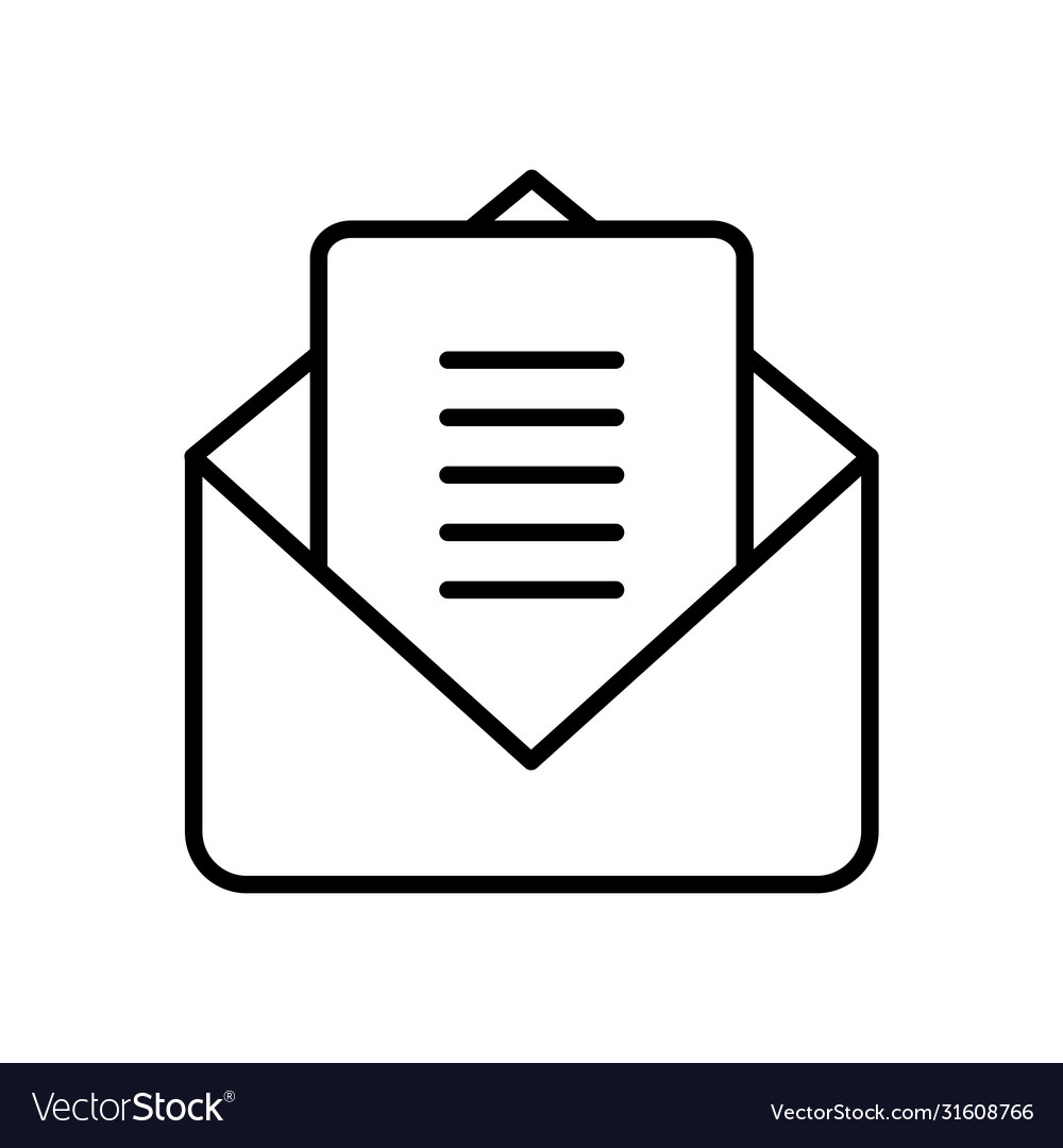 Envelope and document icon line style