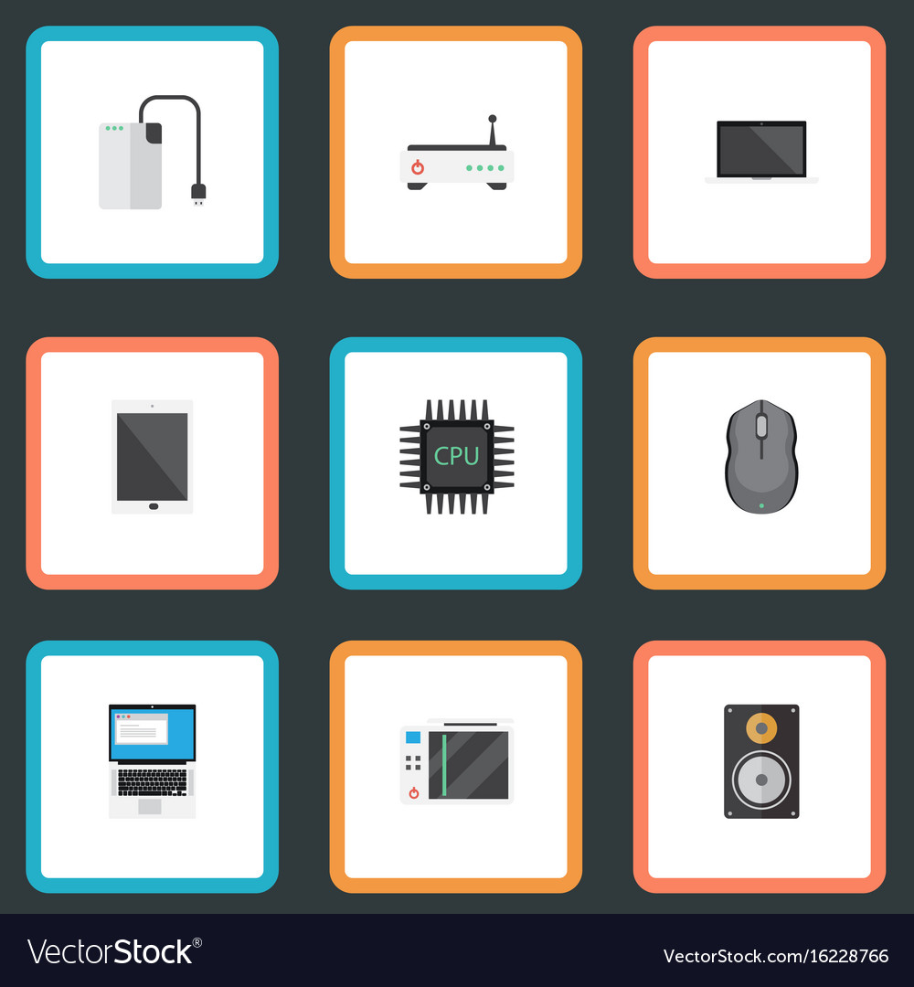 Flat icons microprocessor palmtop slot machine