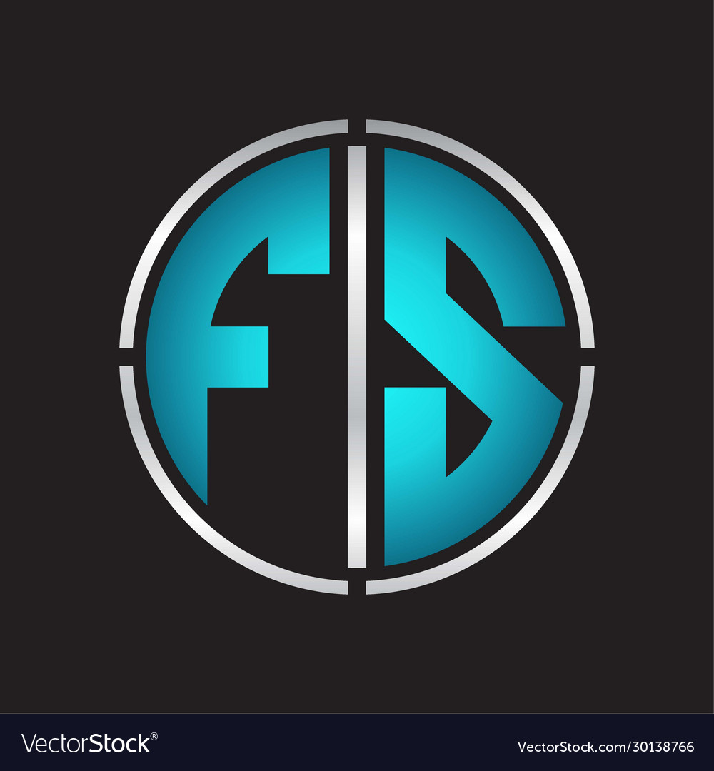 Fs logo initial with circle line cut design
