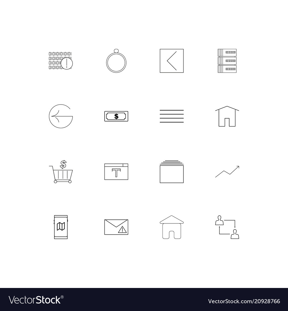 Internet of things linear thin icons set outlined