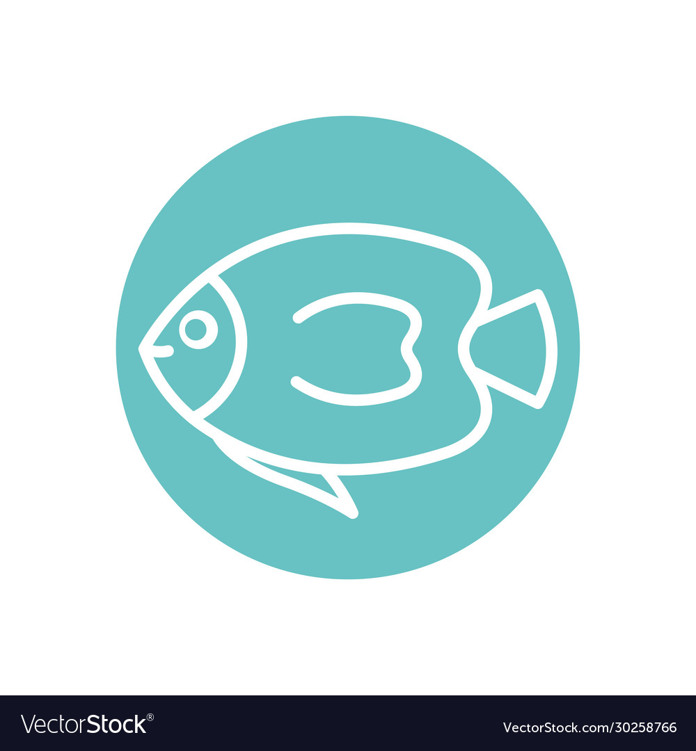 Isolated fish line block style icon design