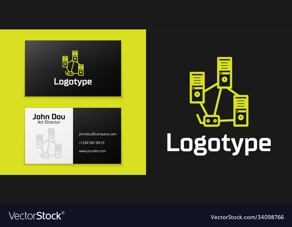 Logotype line computer network icon isolated Vector Image Logotype line computer network icon isolated