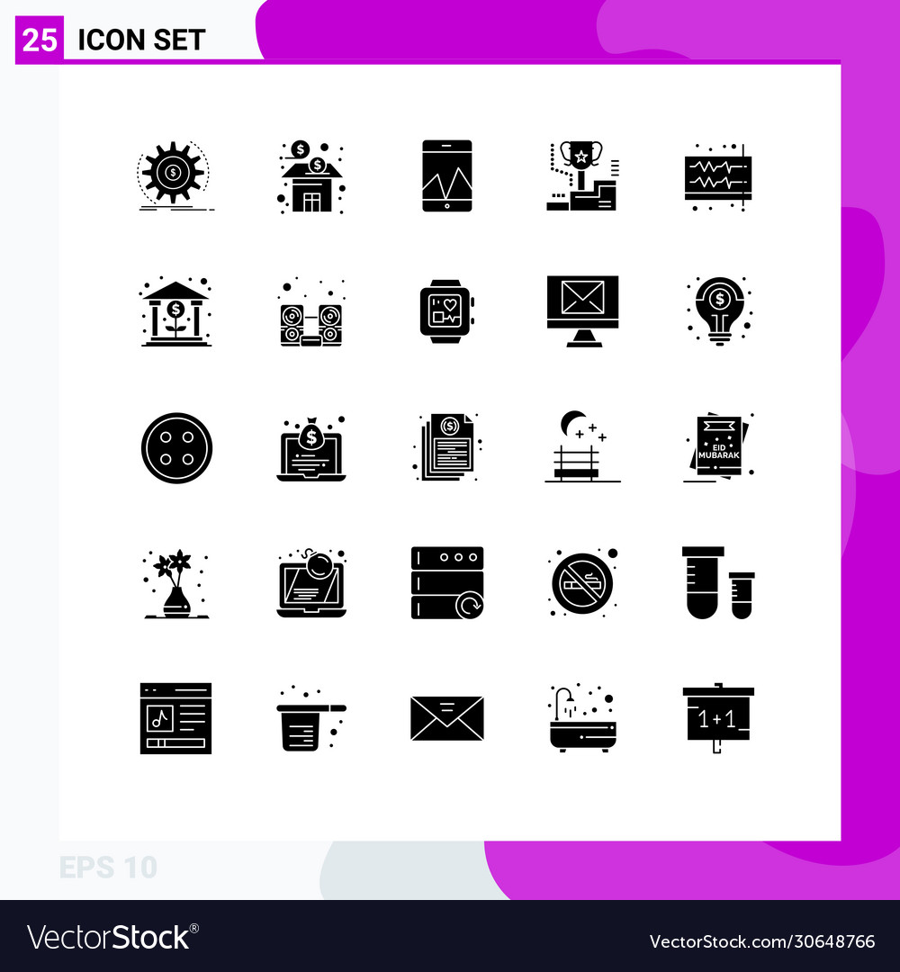 Pack 25 kreative solide Glyphen Preisträger