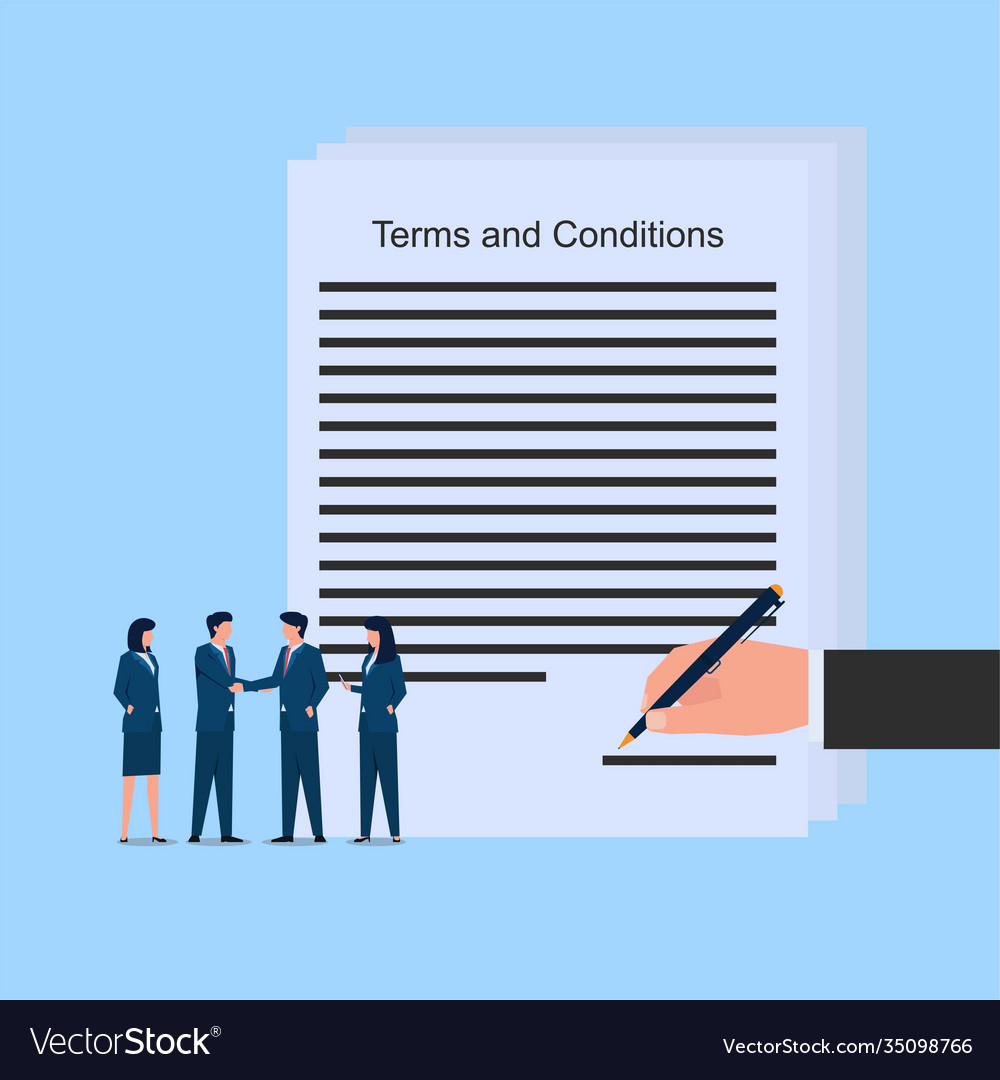 People handshake and deal with terms vector image People handshake and deal with terms