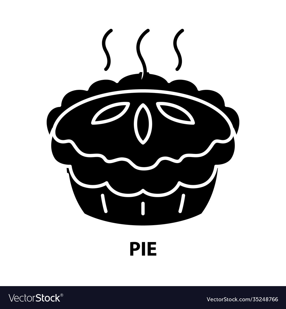 Pie icon black sign with editable strokes