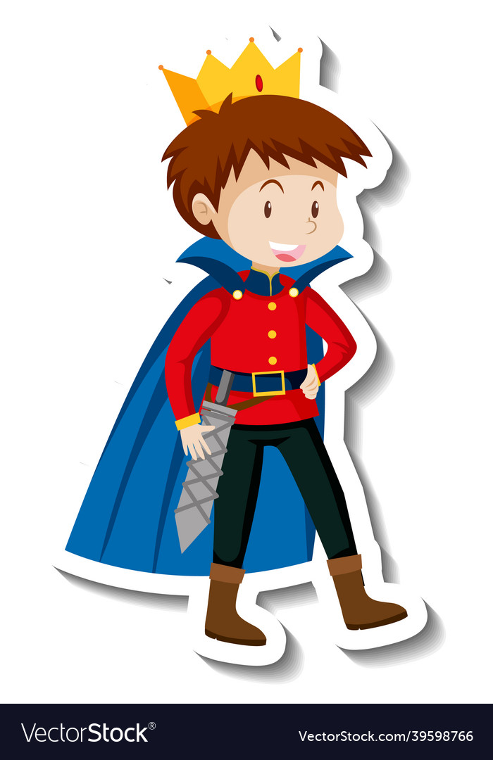Prince cartoon character sticker vector image Prince cartoon character sticker
