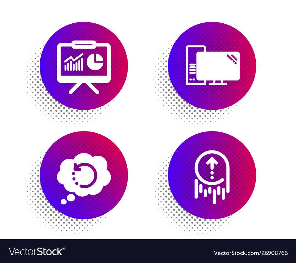Recovery data presentation and computer icons set vector image Recovery data presentation and computer icons set