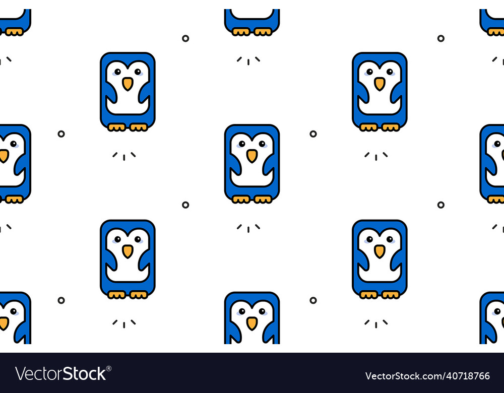 Seamless pattern with penguins