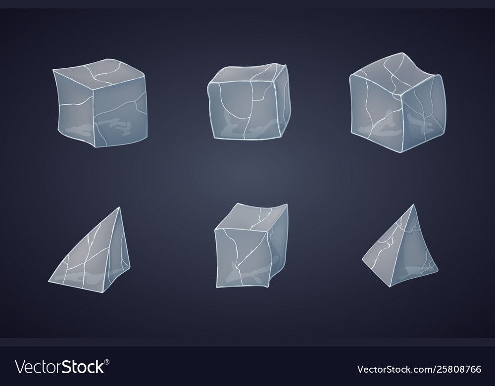 Set transparency ice cubes and pyramids Vector Image Set transparency ice cubes and pyramids