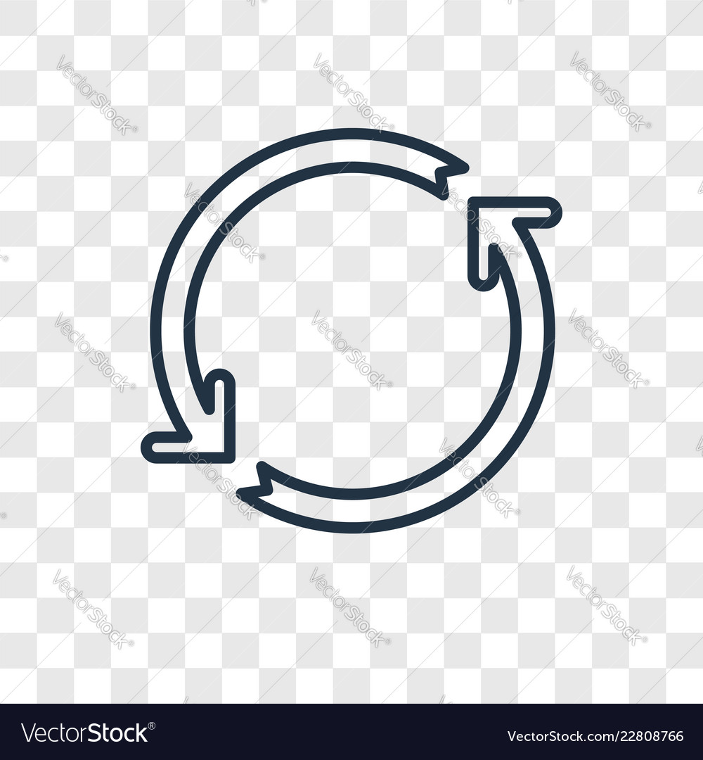 Spin concept linear icon isolated on transparent vector image Spin concept linear icon isolated on transparent