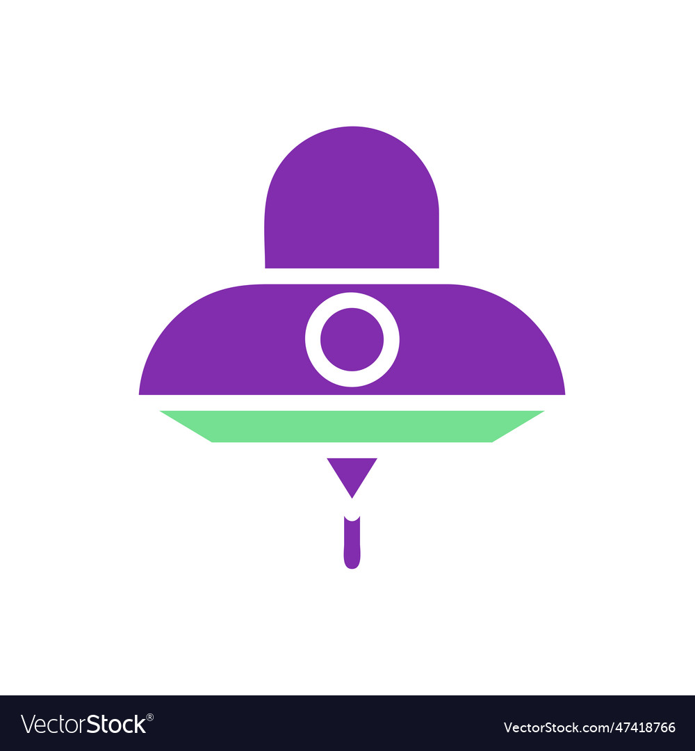 Ufo icon solid purple green colour universe