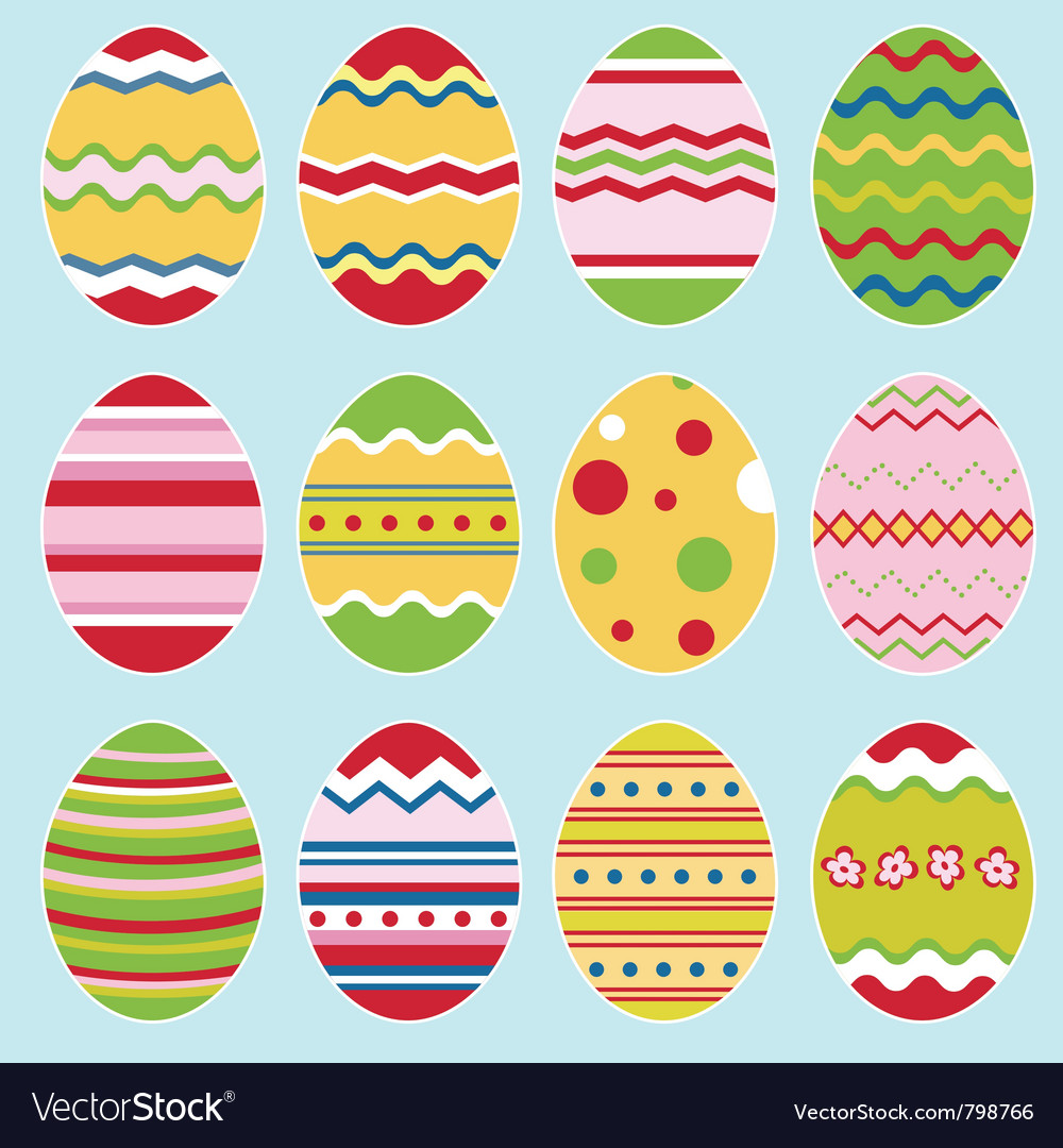 Vibrant Easter Eggs Set