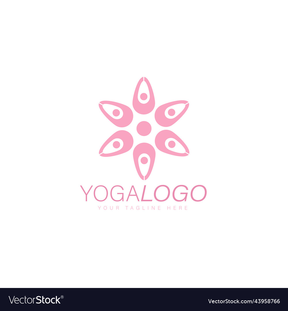 Yoga flower group logo design icon