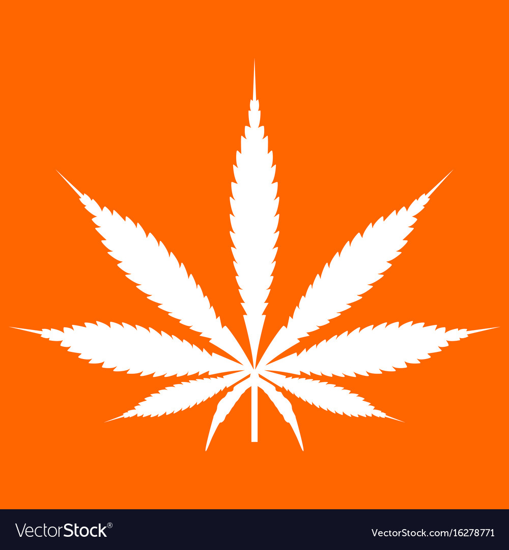 Cannabis marijuana leaf white icon