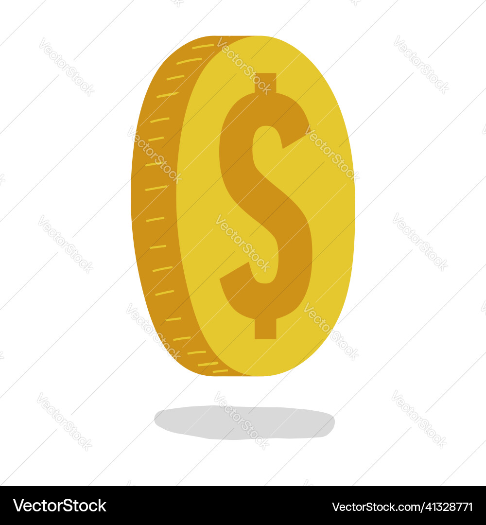 Coin doodle dollar icon or drawn money Royalty Free Vector