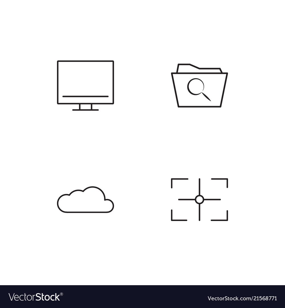 Cyber security linear icons set simple outline