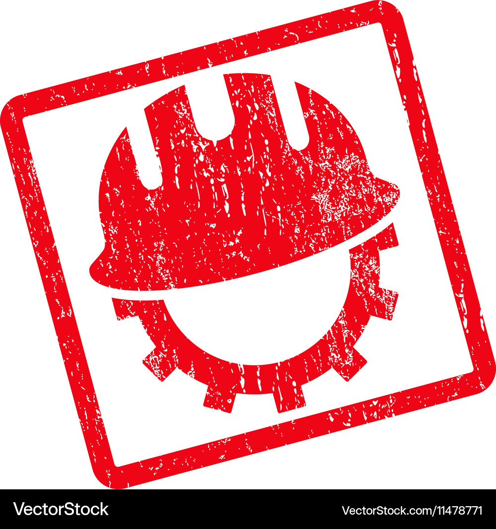 Development hardhat icon rubber stamp Royalty Free Vector