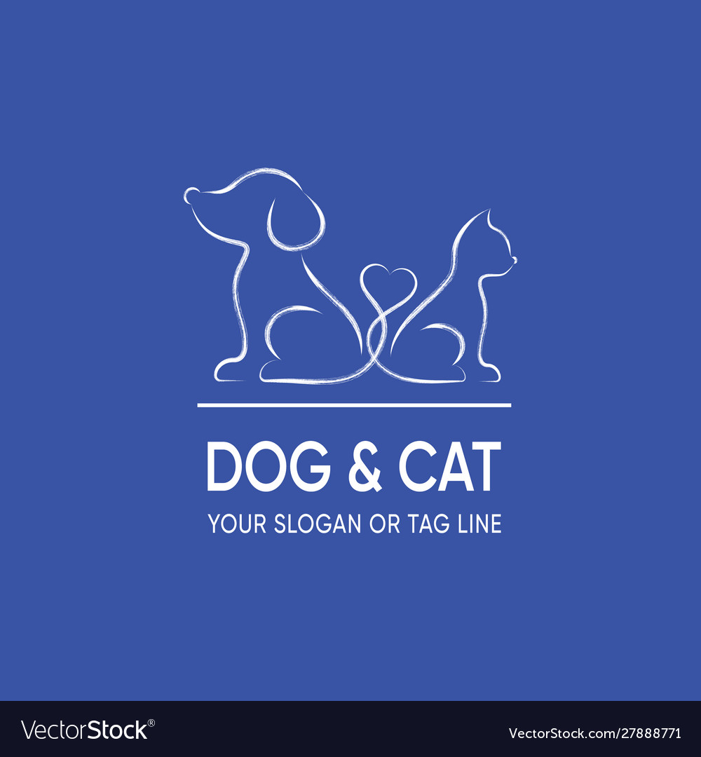 Dog and cat logo design template Royalty Free Vector Image