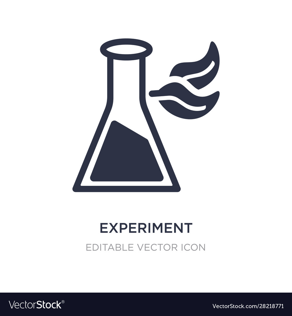 Experiment flask with leaves icon on white vector image Experiment flask with leaves icon on white