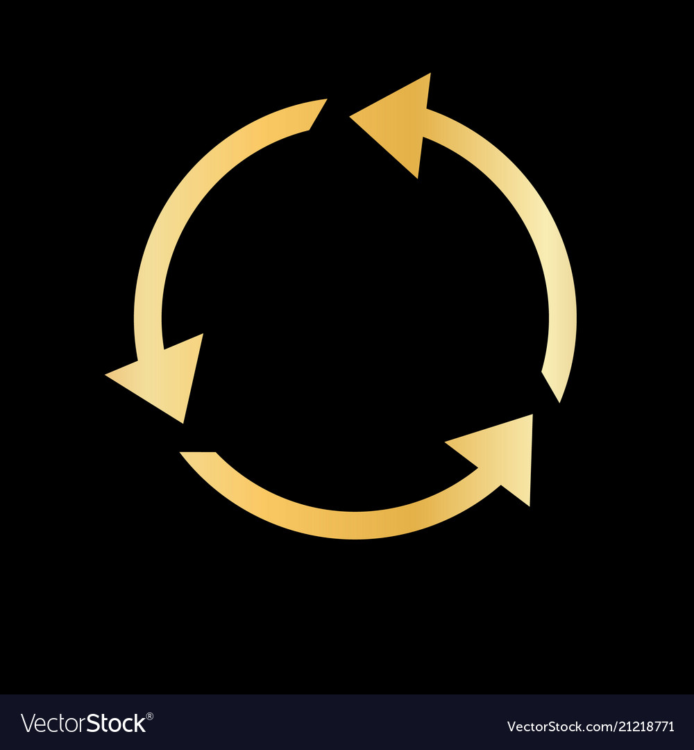 Gold recycle arrow simple modern