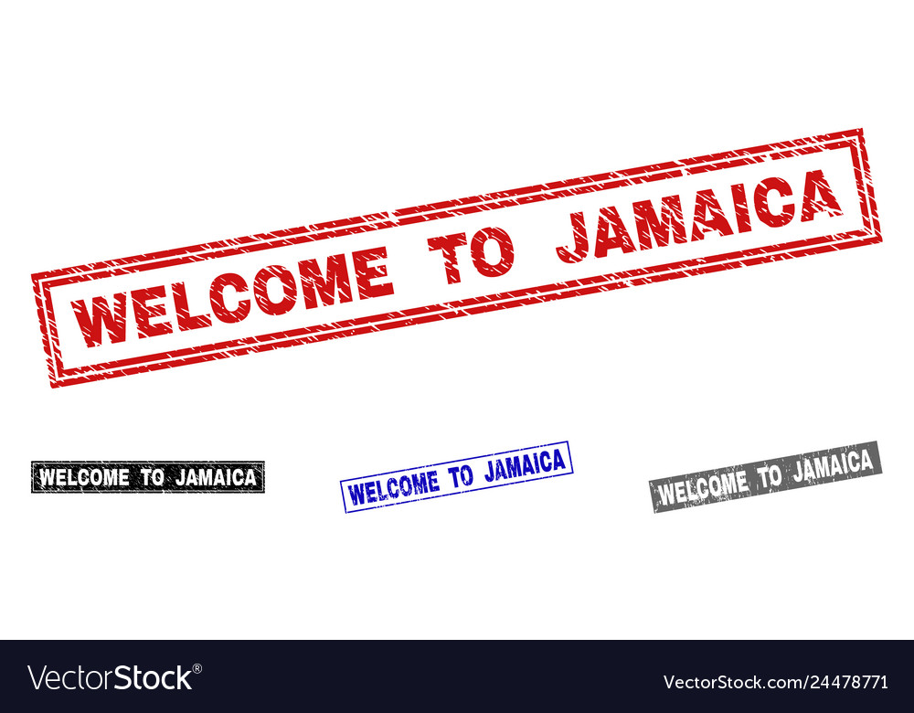 Grunge welcome to jamaica textured rectangle