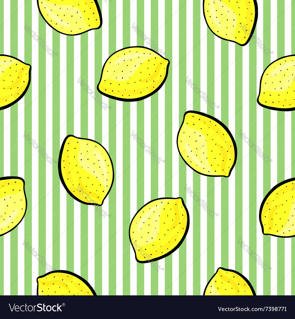 Lemon pattern on white background