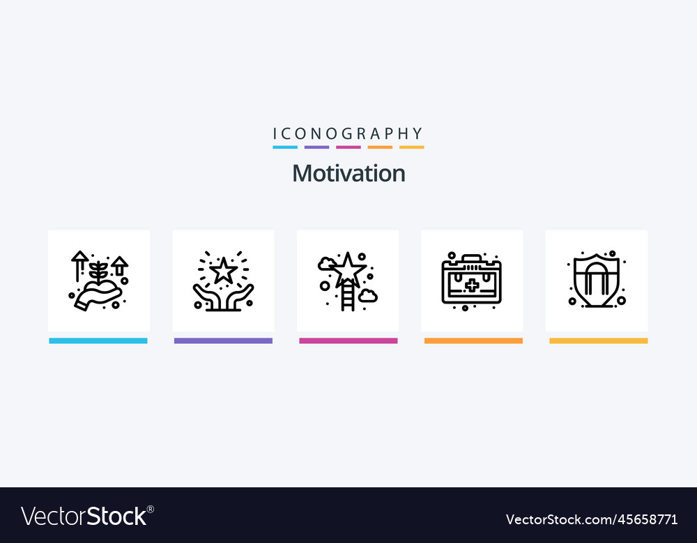 Motivationslinie 5 Icon Pack inklusive Abzeichen