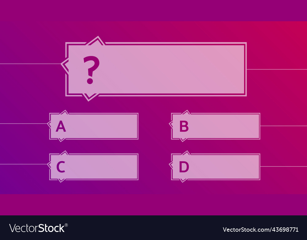 Multiple choice quiz template vector image Multiple choice quiz template