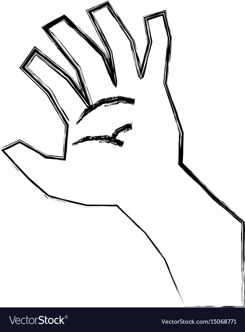 Drawing Of Outstretched Hand Fingers Vector Images 49