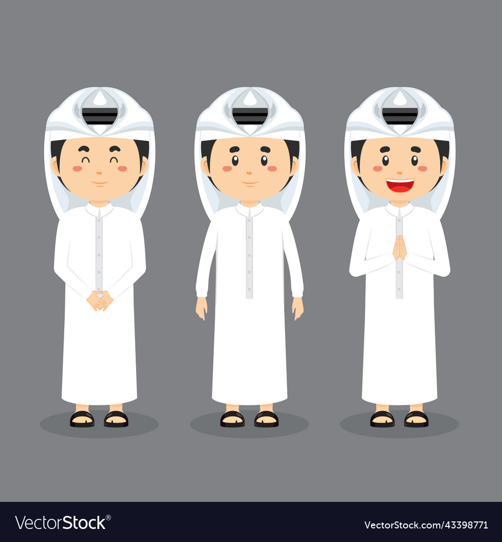 Qatar character with various expression