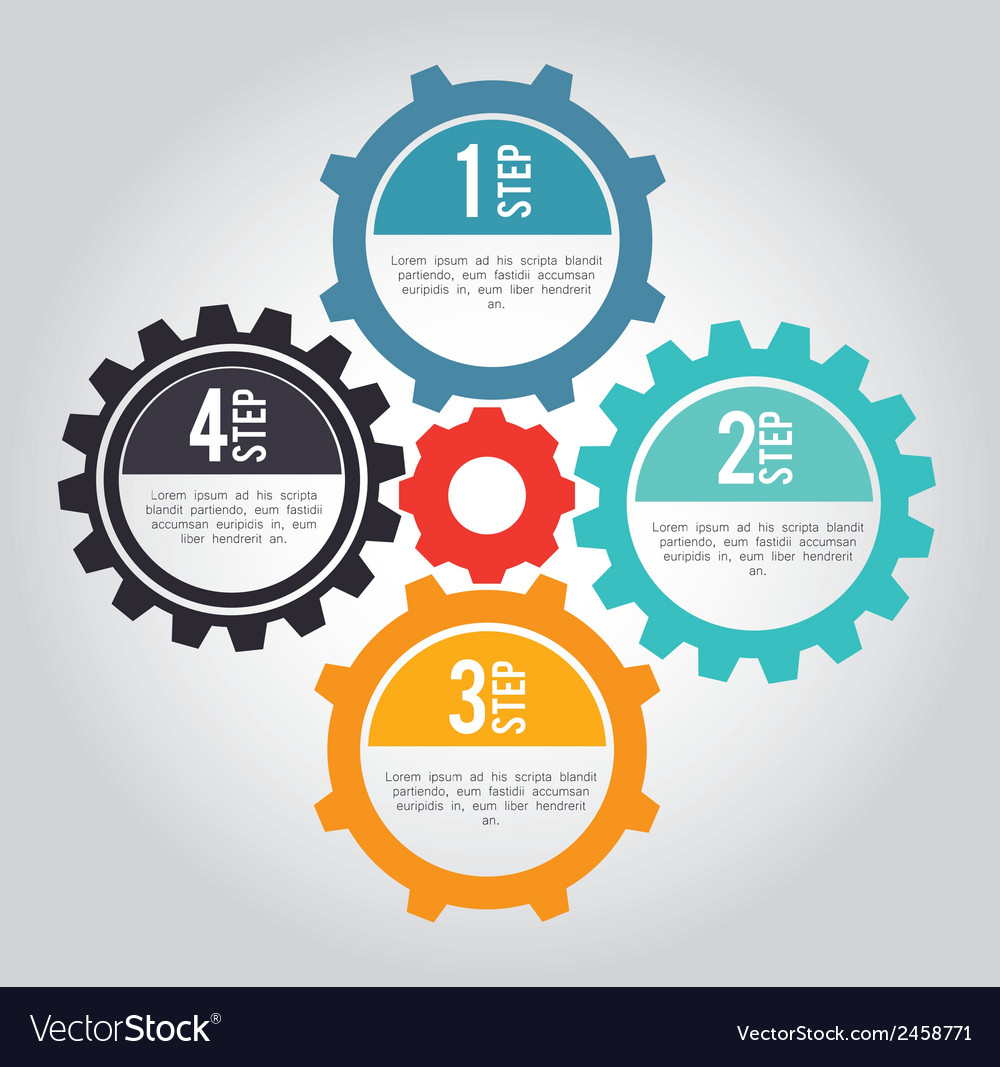 Rotating Gears on Gray Background