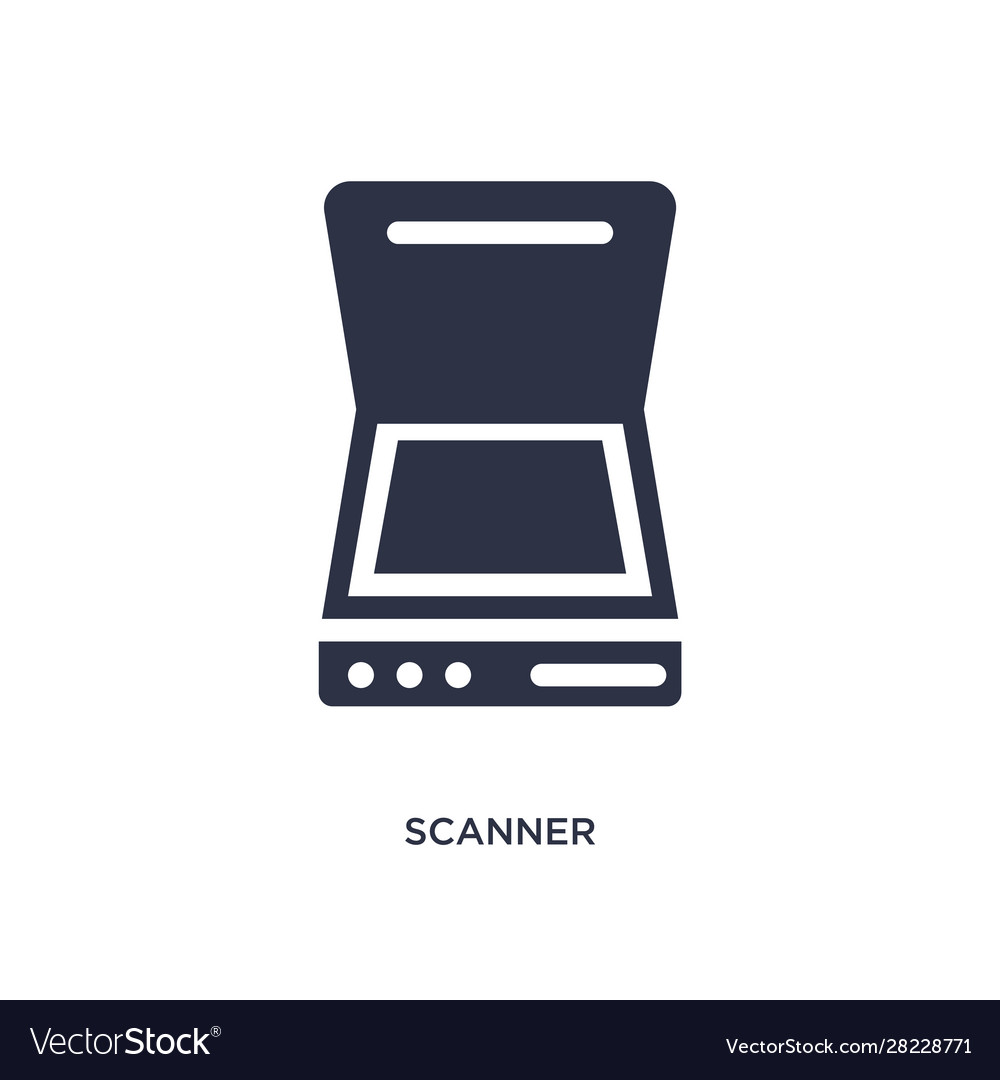 Scanner icon on white background simple element