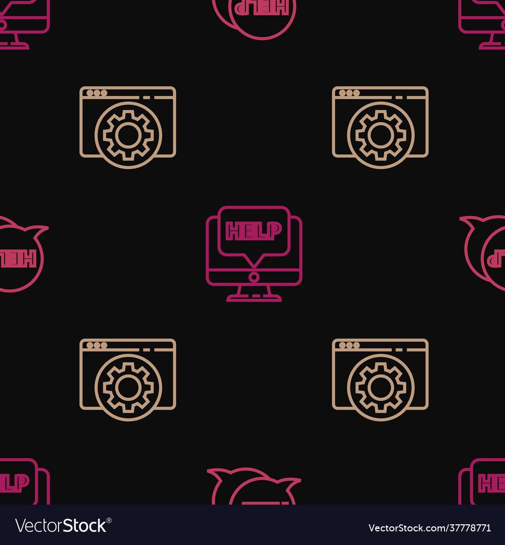 Set line speech bubble with text help browser Vector Image Set line speech bubble with text help browser
