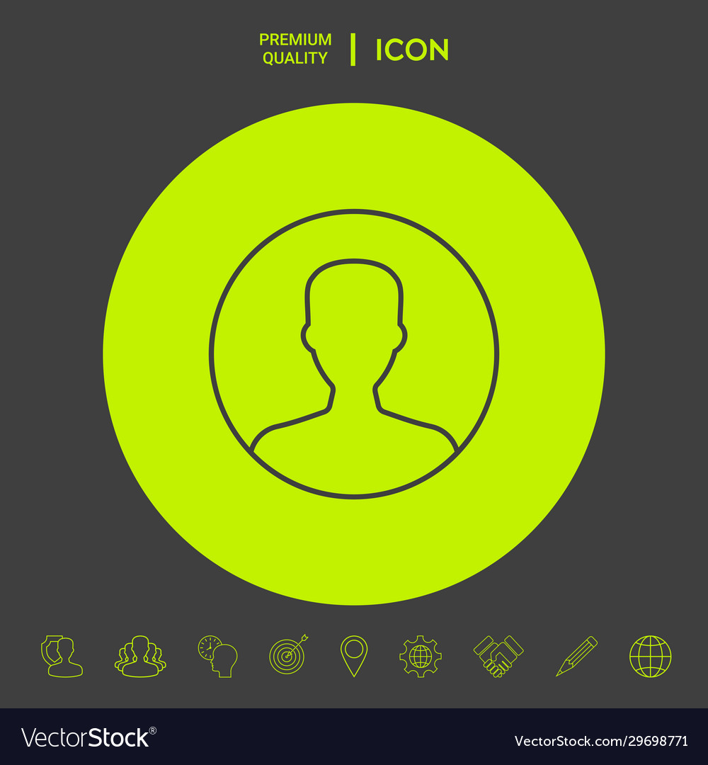 Symbol user icon in circle profile line