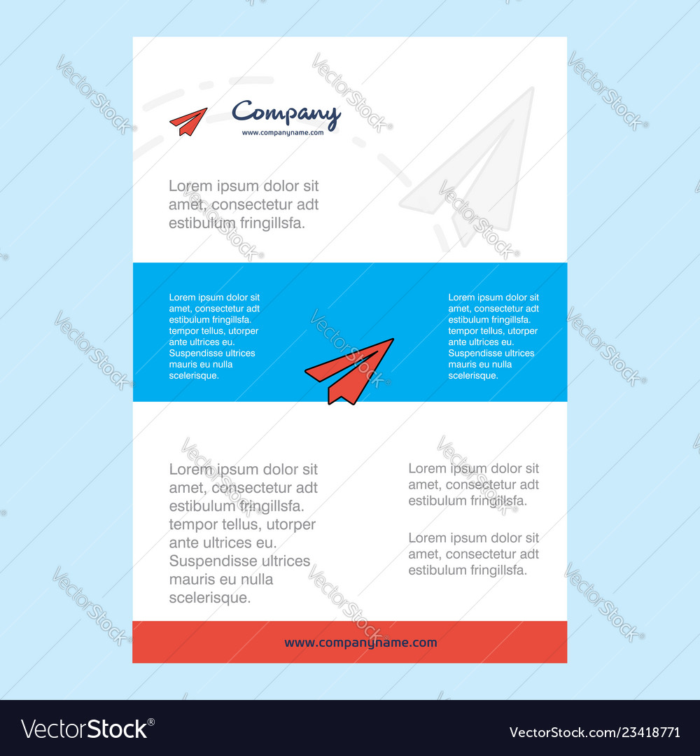 Template layout for send button company profile