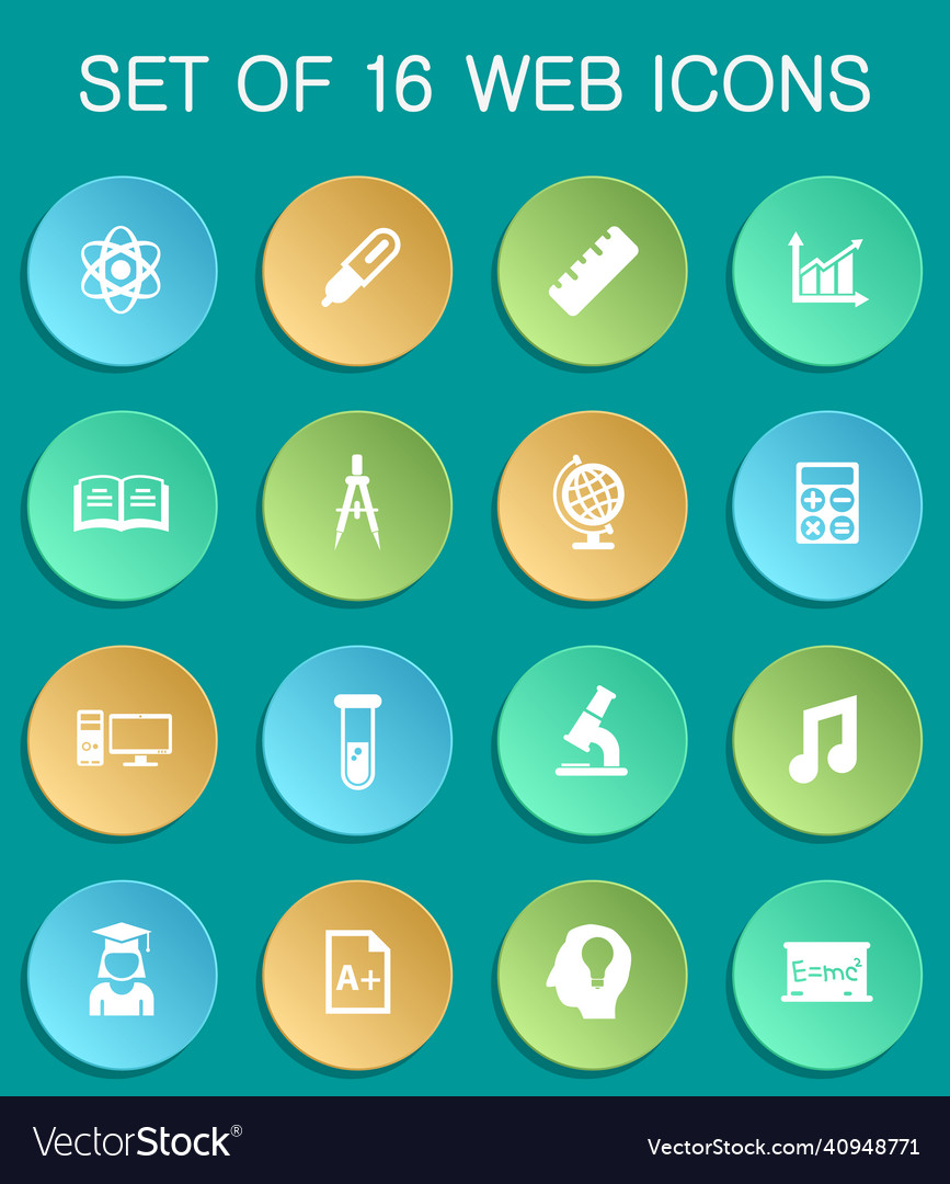 University web icons on colorful round vector image University web icons on colorful round