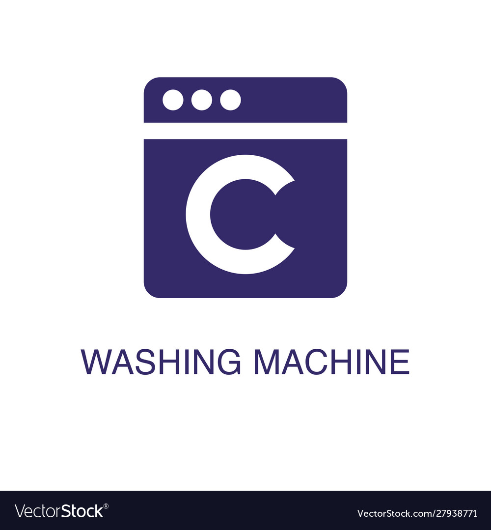 Washing machine element in flat simple style