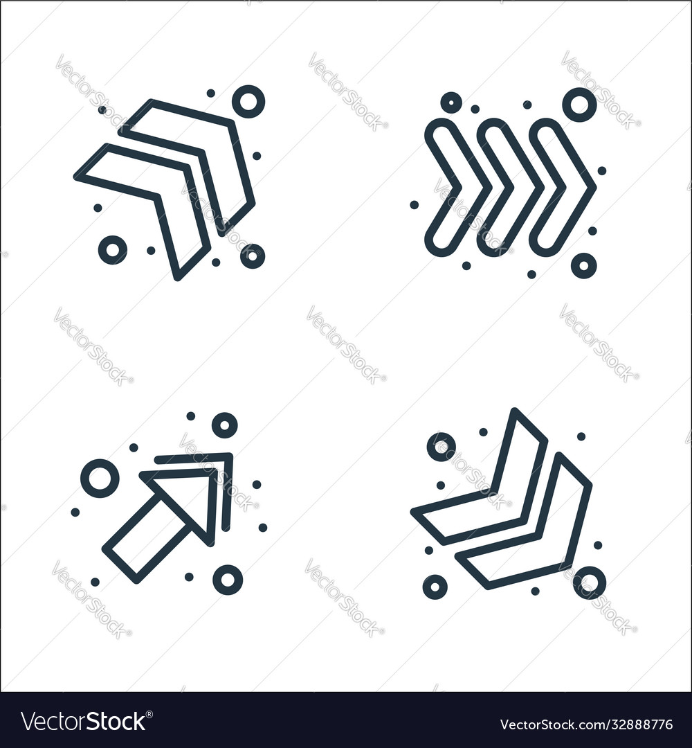 Arrows line icons linear set quality
