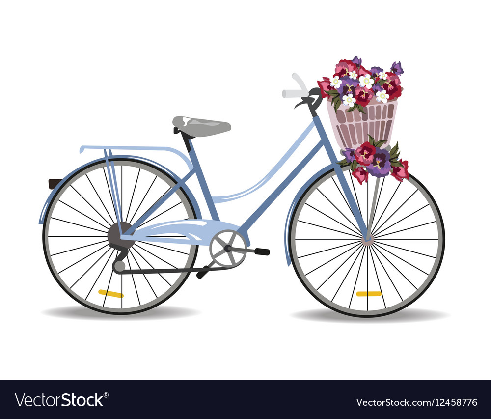 Bicycle with flowers isolated