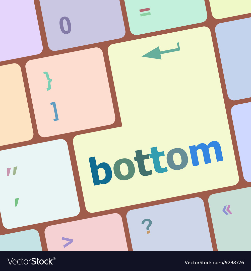 Bottom word on computer pc keyboard key