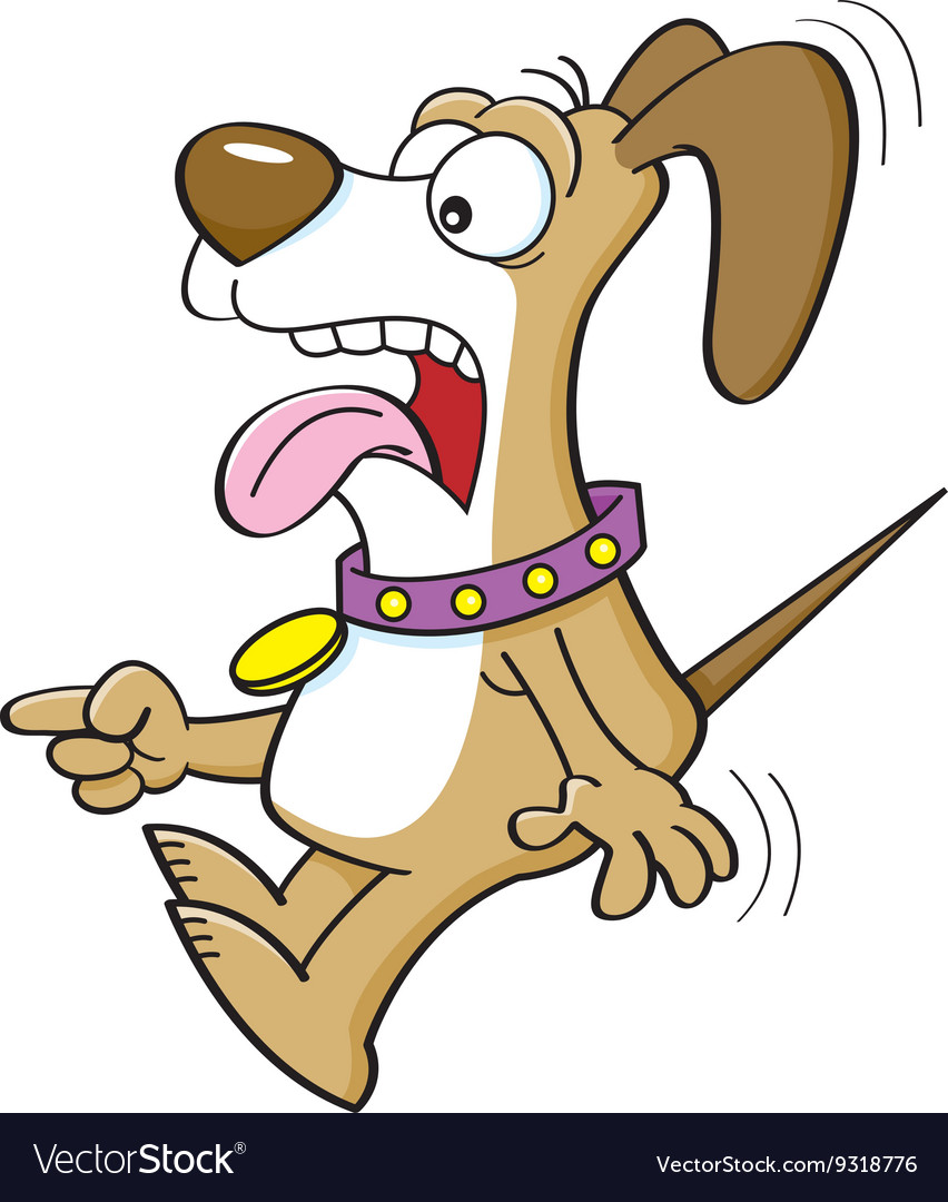 Scared Cartoon Dog Face Expression Vector Stock Vector