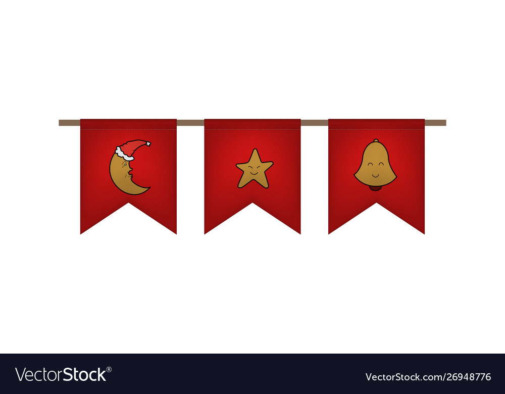 Christmas and new year flag garland