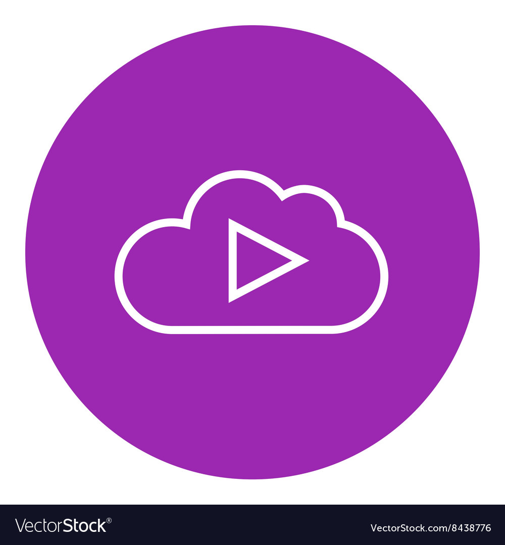 Cloud with play button line icon