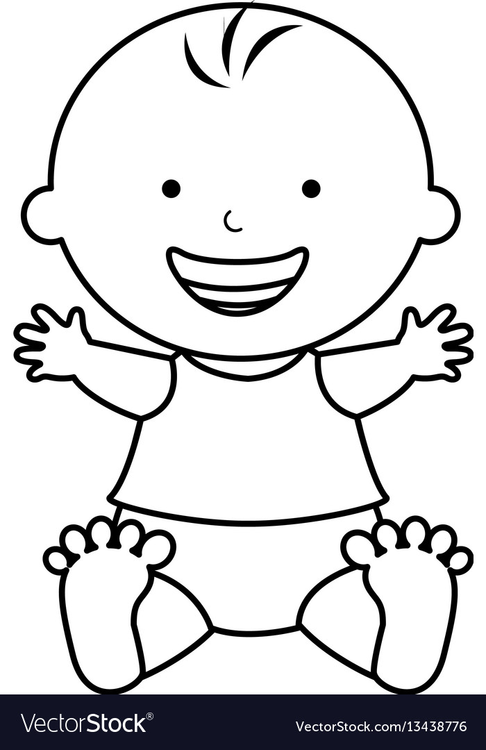 Cute baby boy character Royalty Free Vector Image